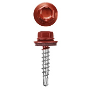 Саморез кровельный 4,8*51 красный RAL-3011 (250шт.)