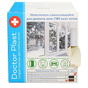 УПЛОТНИТЕЛЬ Д/ПЛАСТ ОКОН БЕЛ 6М 10*2ММ DOCTOR PLAS